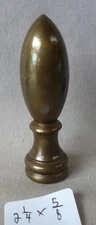 Lamp Finial Nice Old Patina Brass  2 1/4"high x 5/8" d bullet shape (per ea)