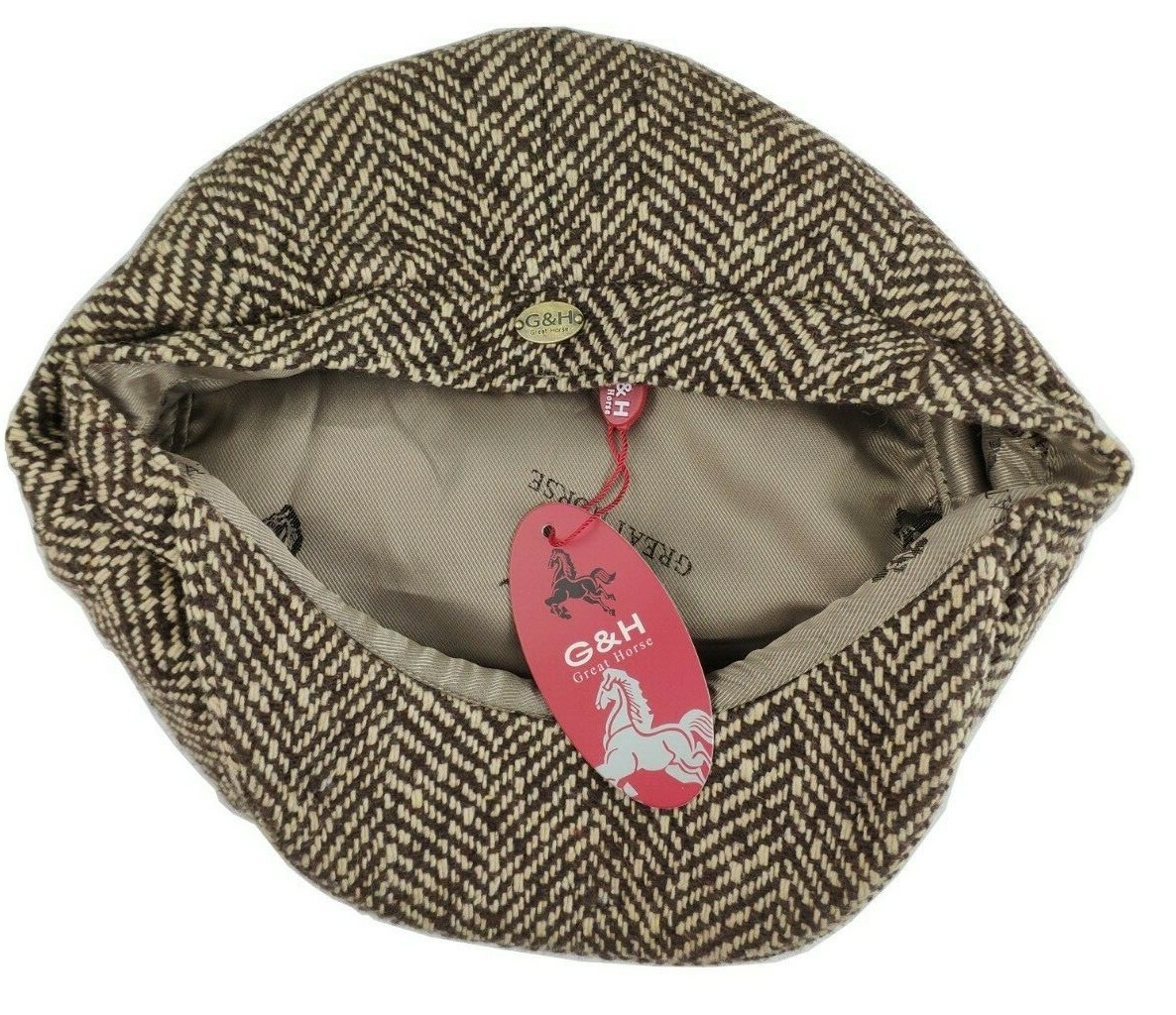 🎩JASON STATHAM G&H GREAT HORSE VINTAGE FLAT CAP HERRINGBONE HAT