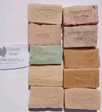 10 BARS RAW GOAT MILK SOAP PURE ESSENTIAL OILS HAPPY GOAT CREAMERY CHEAP BULK LO