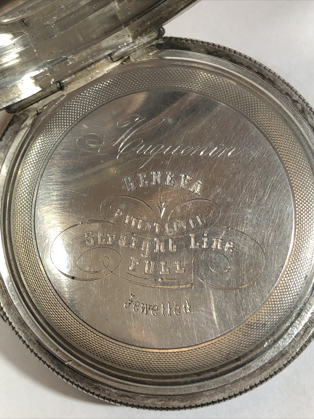 Antique Huguenin "LH" COIN Silver Case for Full Hunter Pocket Watch