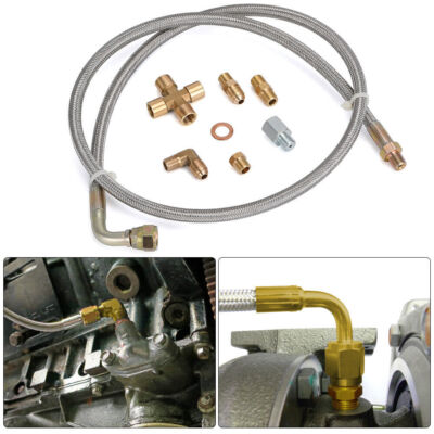 41'' TURBO 90 DEGREE OIL FEED LINE KIT T3 T4 T04E T70 T60 GT45 GT35 1/8 NPT -4AN