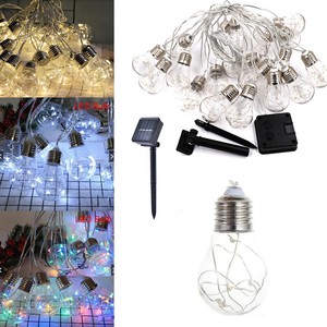 Led Solar Lichterkette Gluhbirnen Solarleuchte Balkon Aussen Garten Party Dekor Ebay