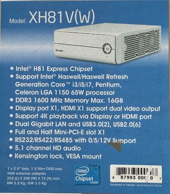 Shuttle XPC XH81V, Intel 4.Gen , 8GB Ram, 120GB SSD, Windows 11