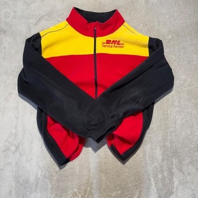DHL Express delivery jacket fleece - color red black Yellow - Size L Men s