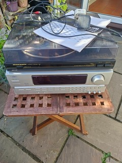 Marantz record player and Eltax amplifier