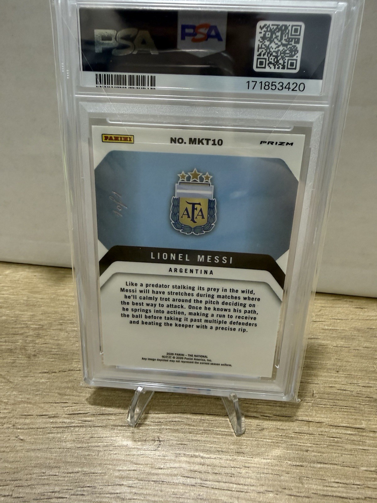 2026 Panini National Silver Pack Lionel Messi Gold Vinyl 1/1 PSA 6.5 Read Desc. view 2