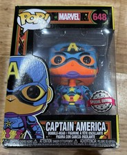 Funko POP! Figura Vinilo Marvel Capitán América Blacklight #648 Edición Especial 