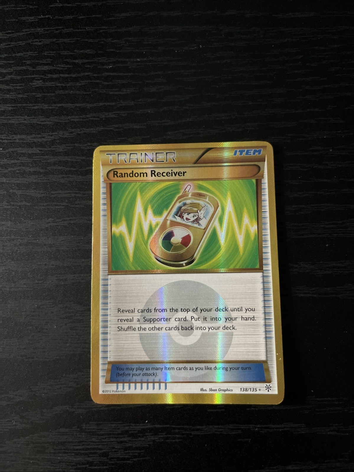 Random Receiver 138/135 - 2012 Plasma Storm Gold Secret Rare - Pokemon TCG LP-NM