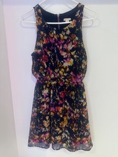 xhilaration dress sundress size medium navy and pink floral