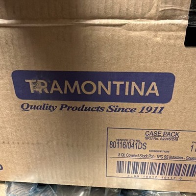 Tramontina Tri Ply Clad 8 Qt Stainless Steel Stockpot With Lid Brazil NSF