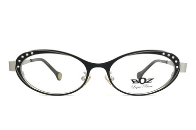 BOZ Brillenfassung ZENNI 0010 Schwarz Silber Strass Kristalle Oval 51-16-140
