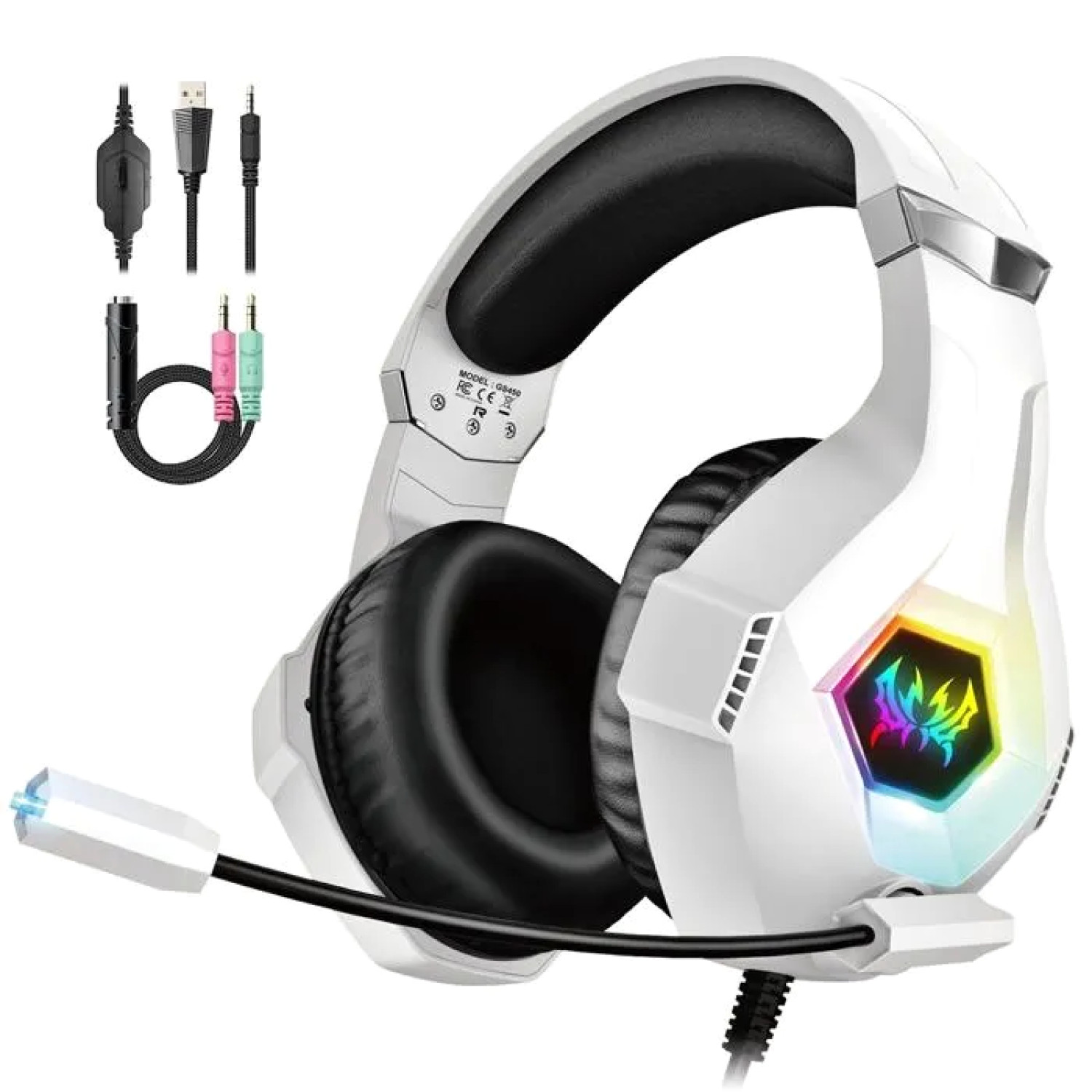 Casque gaming RGB pour PS5 et PC avec micro anti-bruit