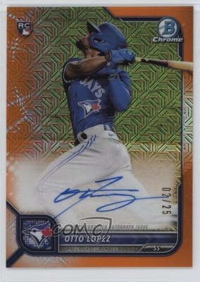 2022 Bowman Rookies Mega Box Mojo Orange Refractor 2/25 Otto Lopez Auto RC 03ox