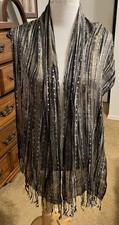 Gold/Silver Metallic  Dark Tone Colored Scarf, Unbranded, Perfect for Holidays