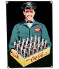 VINTAGE COCA COLA PORCELAIN SIGN GAS STATION BOTTLE PEPSI PUMP PLATE BOTTLE