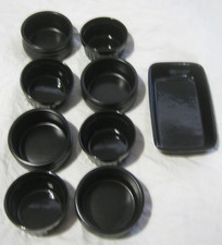 9 Black Dishes Ramekins Tapas Cermer Round Rectangular