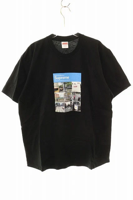 Supreme 20AW CHECK TEE NOIR L Verify imprimé devant T shirt manches courtes noir