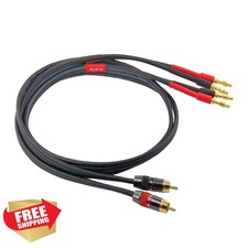 WJSTN 2pk RCA to Banana Plug Speaker Cable 1ft 12AWG Silicone OFC Audio