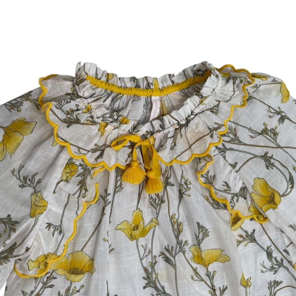 Conjunto de falda a juego Zimmermann Jeannine amarilla floral para niñas estampado de logotipo 6/8 Foto 3 de 4