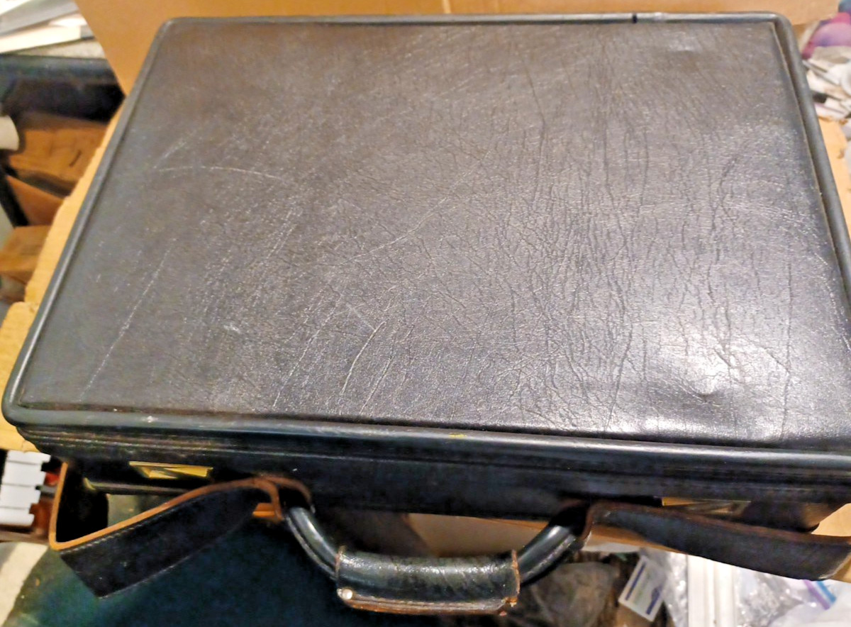Vintage Hartmann Luggage Leather Belted  Suitcase/Briefcase 18.25"X13.25" No Key