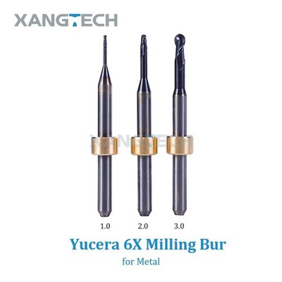 Yucera 6X Metal Milling Burs Grinding Tools for Titanium CoCr Alloy Shank D 4mm