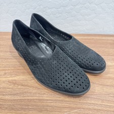 ECCO Felicia Womens 41 10/10.5 Loafers Perforated Leather Slip On Wedge Comfort