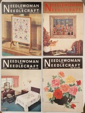 Vintage Needlewoman and Needlecraft Magazines x FOUR (1953) - with transfers