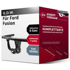 Für Ford Fusion JU (G.D.W.) Anhängerkupplung starr + E-Satz 7pol universell top