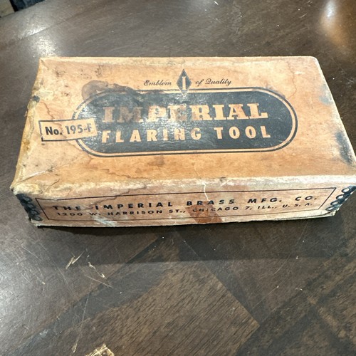 Vintage Imperial Brass Mfg Co No.195-F Flaring Tool Set w/Original Box USA
