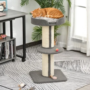 Arbre de chat avec tapis sisal Coussin de lit de chat, gris