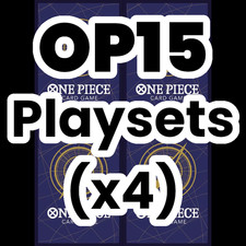OP15 Playsets x4 - One Piece Card Game English OP-15 OPTCG Select Cards - C U R