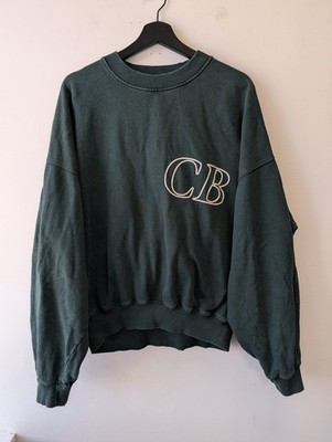 Cole Buxton CB Embroidered Sweatshirt Pullover Grün Oversized Herren Small Made In