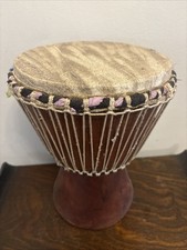 Hand Carved African Djembe Drum - Approx 12" Tall - Great Sound!