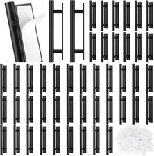 50 Pack Adhesive Drawer Pulls - Self Stick Cabinet Handles for Easy Use Black