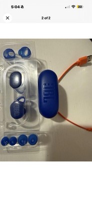 JBL Endurance Race 2 Blue Wireless Bluetooth In-Ear Earbuds with Charging Case