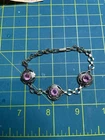 Vintage Simmons Gold Colored With Pink Stones Costume Jewelry Bracelet