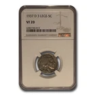 1937-D 3 Legged Buffalo Nickel VF-20 NGC