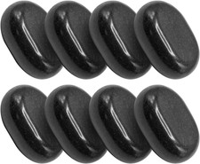 8-Piece Large Black Basalt Hot Stone Set   Great for Spas, Massage Therapy, Rela
