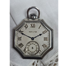 Hamilton 912 17 Jewels 14K White Gold Filled Mechanical Pocket Watch