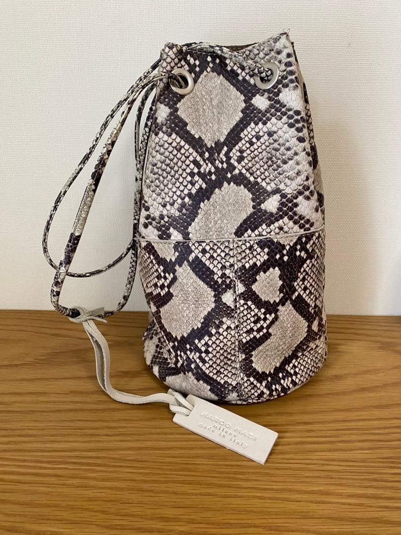 Marco Masi White Python Embossed Shoulder Bag, Le… - image 1