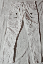 Women's White BlankNYC Cargo Jeans/ With Zippers/ US Size 27W/ Women's Jeans/