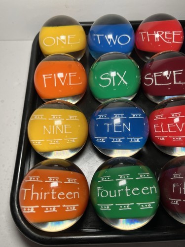 Op Tex Alls Optex Hobbit Style Clear Pool Ball Billiard Balls Full Set - Picture 4 of 6