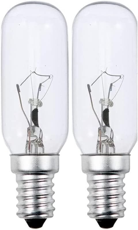 Pack of 2 40W Cooker Hood Light Bulb,E14 SES Appliance Lamp 320LM, T25 Tubular