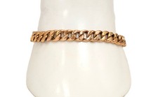 13K Pink Gold Cuban Link Bracelet, 7-3/8'' Long X 1/4'' Wide