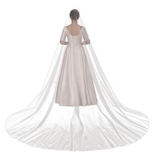 1Tier Bridal Pearl Beaded Ivory Bridal Wedding Veil Cathedral Length Off White
