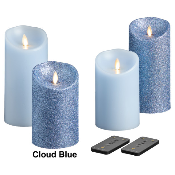 4-Pack: Luminara Flameless 2 Smooth & 2 Glitter Candles