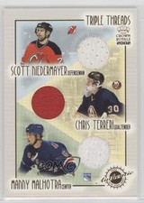 2001 Pacific Crown Royale Triple Threads Scott Niedermayer Chris Terreri HOF 2vh