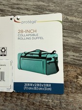 28" Rolling Collapsible Travel Duffel Bag Padded Carry Handles Shoulder Strap