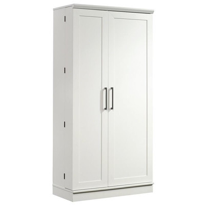 Sauder Homeplus 2-Door Engineered Wood Storage Cabinet in Soft White