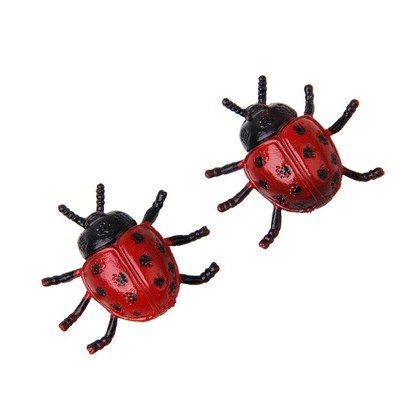 2 Ladybird Lady Beetle Insect Bug Model Toy Home Garden Dekor süß